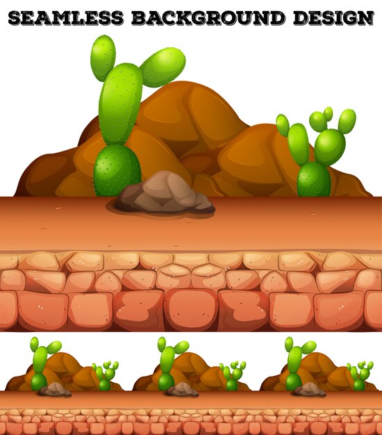 Fondo transparente con cactus y rocas
