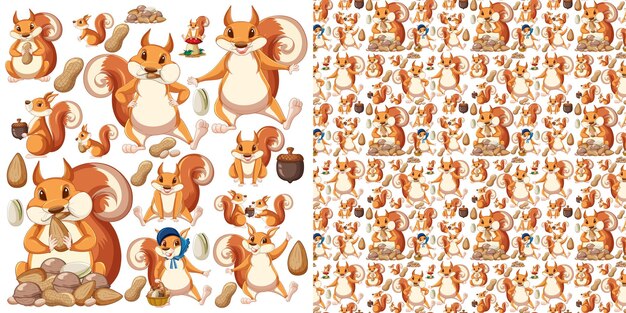 Fondo transparente de dibujos animados de animales lindos