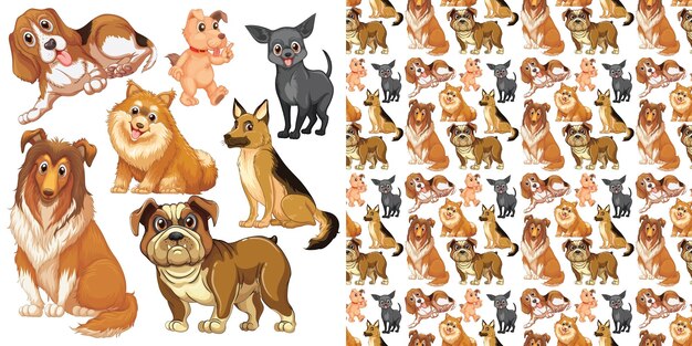 Fondo transparente de dibujos animados de animales lindos