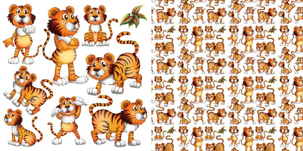 Fondo transparente de dibujos animados de animales lindos