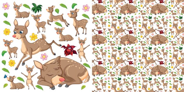 Fondo transparente de dibujos animados de animales lindos