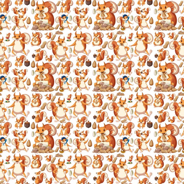 Fondo transparente de dibujos animados de animales lindos