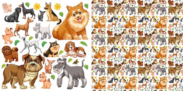 Fondo transparente de dibujos animados de animales lindos