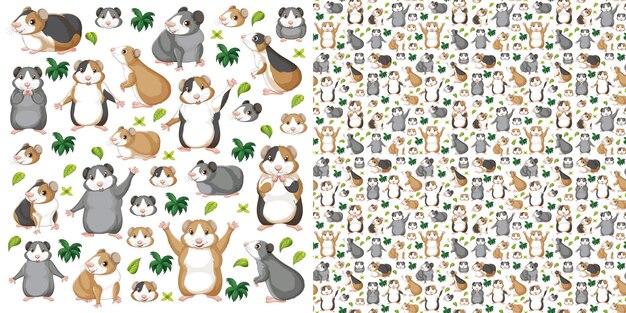 Fondo transparente de dibujos animados de animales lindos