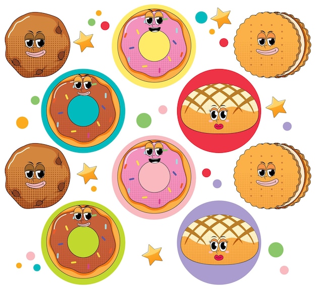 Fondo transparente con donas y galletas