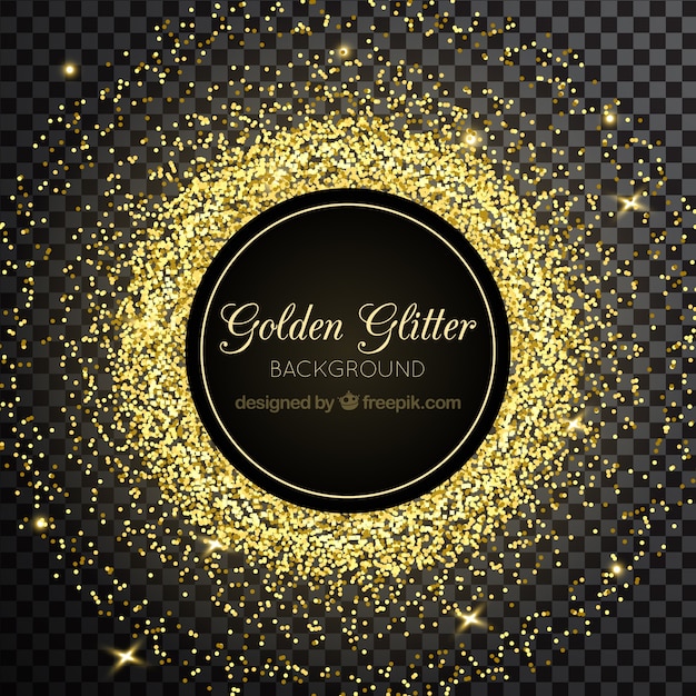 Fondo transparente dorado de brillantina
