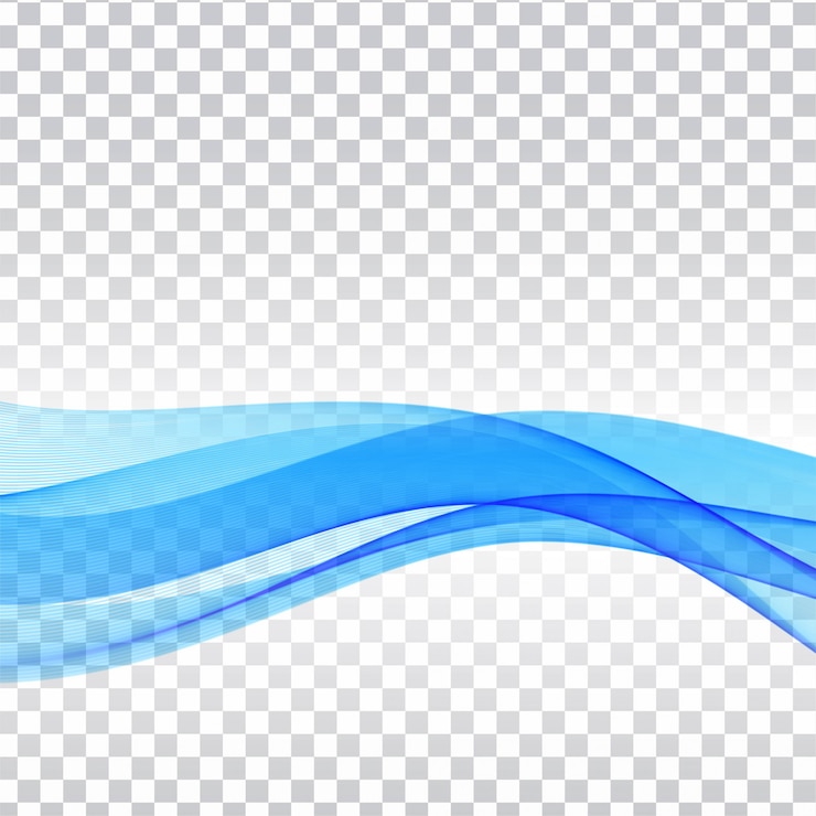 Vector gratuito fondo transparente con estilo de onda azul abstracto