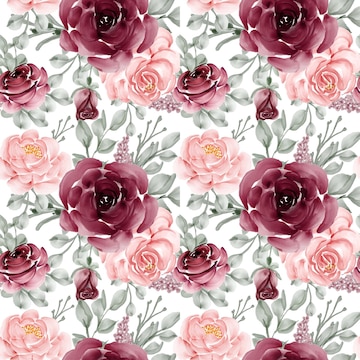 Fondo transparente de flor rosa rosa y burdeos | Vector Gratis