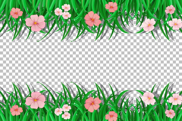 Fondo transparente de marco de plantas de naturaleza