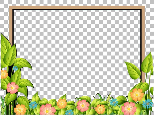 Fondo transparente de marco de plantas de naturaleza