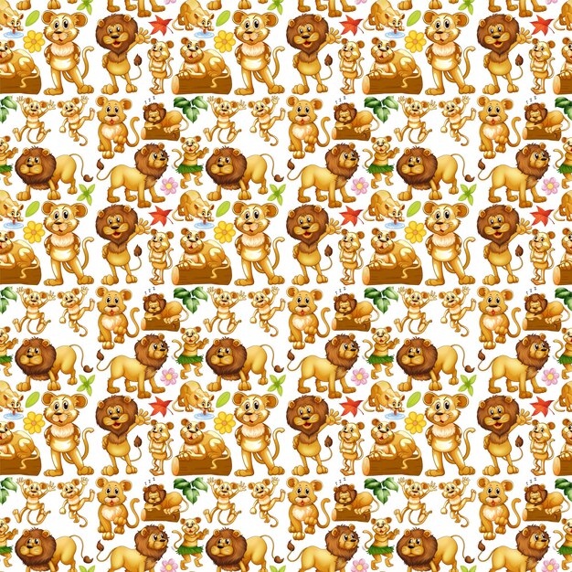 Fondo transparente con muchos leones
