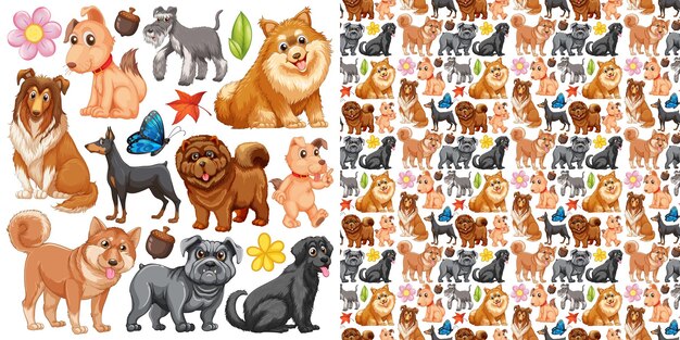 Fondo transparente con muchos perros