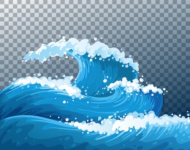 Vector gratuito fondo transparente de olas gigantes de mar