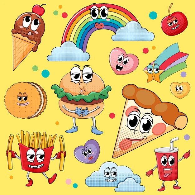 Fondo transparente con tema de comida