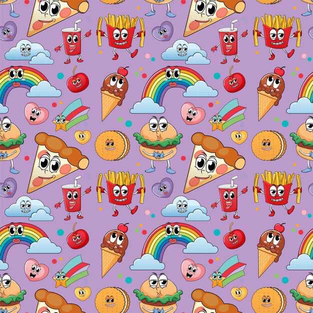 Fondo transparente con tema de comida