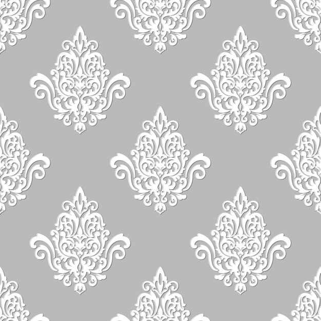 Fondo transparente de vector Damasco. Adorno de damasco antiguo de lujo clásico, textura sin costuras victoriana real para fondos de pantalla, textiles, envoltura. Exquisita plantilla barroca floral.
