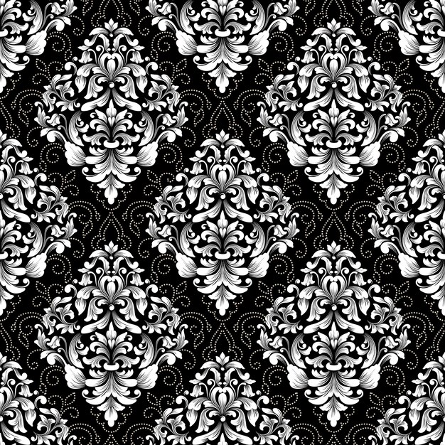 Fondo transparente de vector Damasco. Adorno de damasco antiguo de lujo clásico, textura perfecta victoriana real para fondos de pantalla, textiles, envoltura.