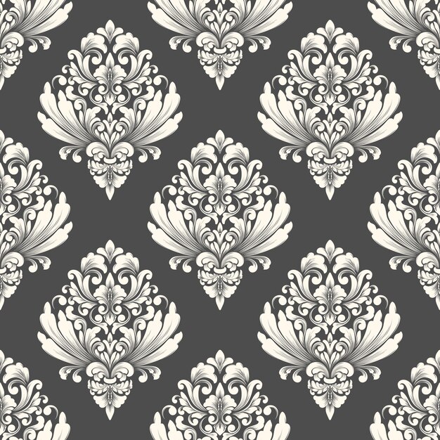 Fondo transparente de vector Damasco. Adorno de damasco antiguo de lujo clásico, textura perfecta victoriana real para fondos de pantalla, textiles, envoltura.