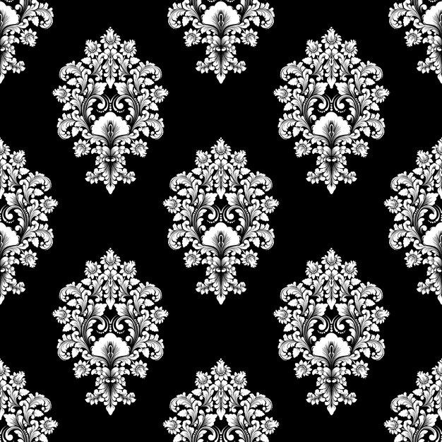 Fondo transparente de vector Damasco. Adorno de damasco antiguo de lujo clásico, textura perfecta victoriana real para fondos de pantalla, textiles, envoltura.