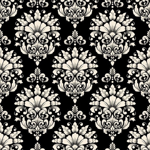 Fondo transparente de vector Damasco. Adorno de damasco antiguo de lujo clásico, textura perfecta victoriana real para fondos de pantalla, textiles, envoltura.