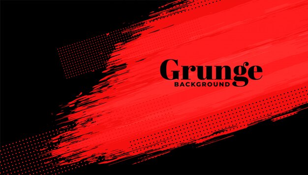 Fondo de trazo de pincel abstracto rojo y negro grunge