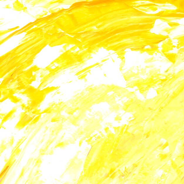 Fondo de trazo de pincel acrílico amarillo y blanco con textura