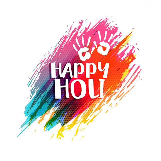 Fondo de trazo de pincel acuarela colorido feliz holi