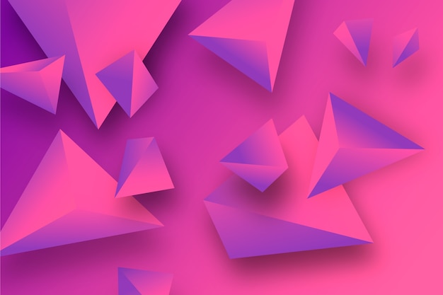 Fondo triangular en 3D con colores vívidos