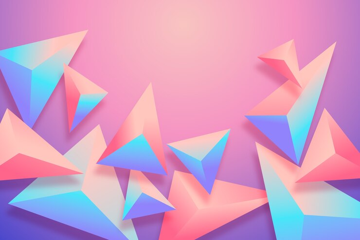 Vector gratuito fondo triangular en 3d con colores vívidos