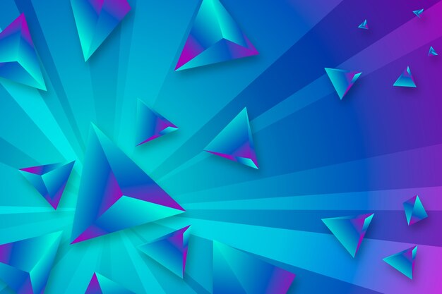 Fondo triangular en 3D con colores vívidos