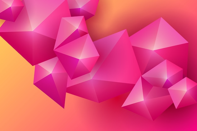 Vector gratuito fondo de triángulo 3d con colores vivos