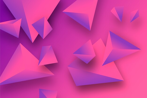 Fondo de triángulo 3D con colores vivos