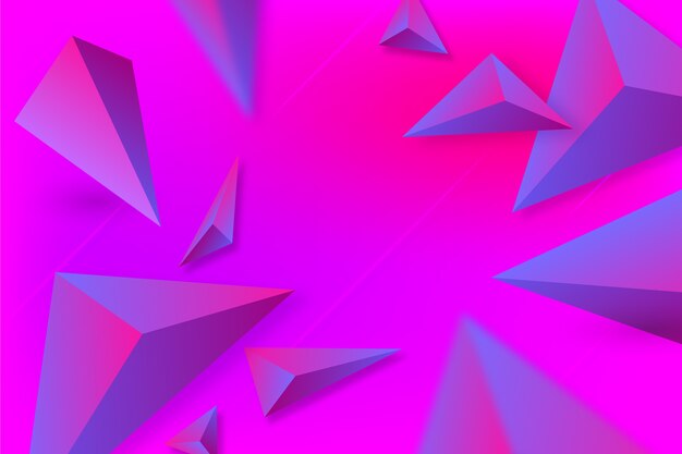 Fondo de triángulo 3D con colores vivos