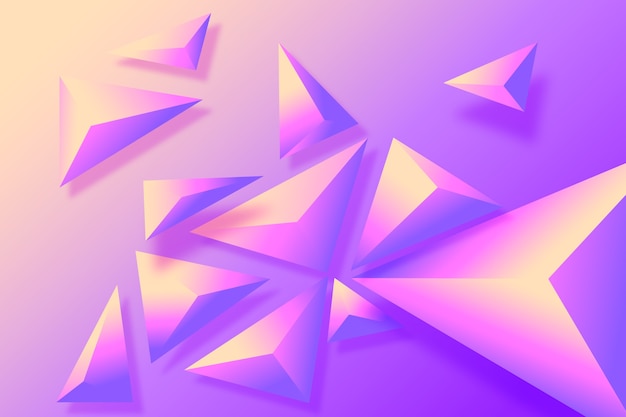Fondo de triángulo 3D con colores vivos