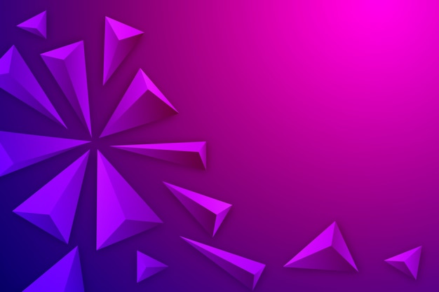 Fondo de triángulo 3D con colores vivos