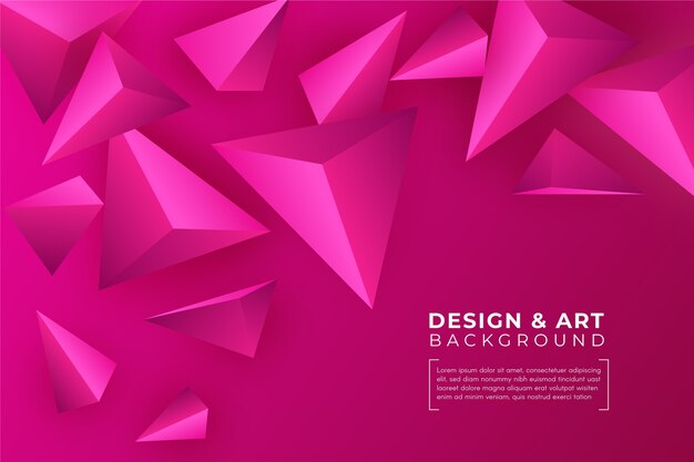 Fondo de triángulo rosa 3D