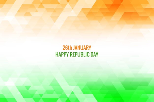 Fondo de triángulo de tema tricolor del día de la república india elegante