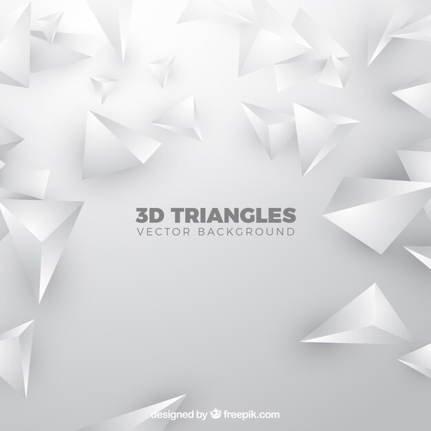 Fondo de triángulos 3d en color blanco