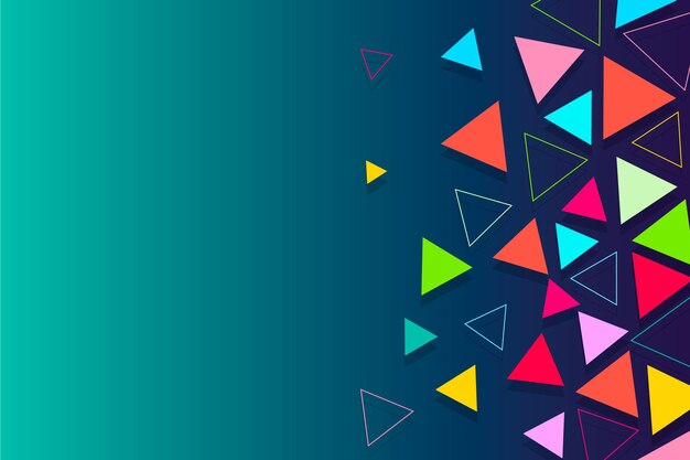 Fondo de triángulos de colores con degradados