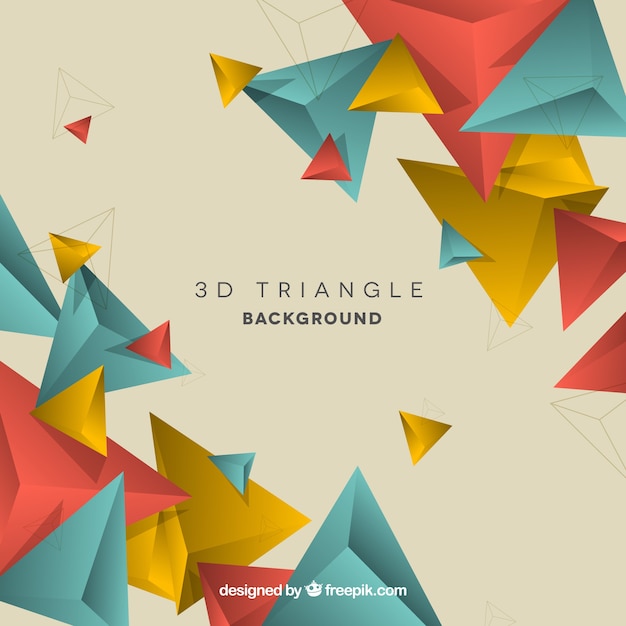 Fondo de triángulos en estilo 3d