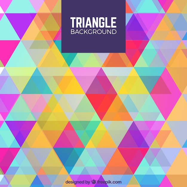 Fondo de triángulos con muchos colores