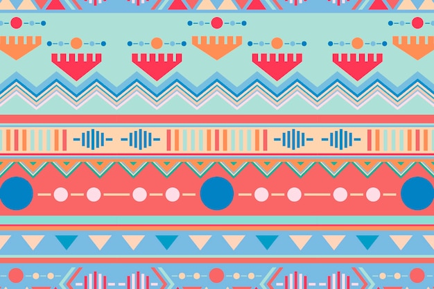 Fondo tribal estético, vector de patrones sin fisuras, tela pastel