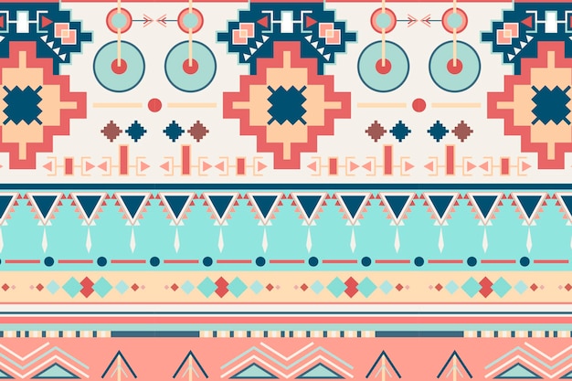 Fondo tribal pastel, diseño de vectores de patrones sin fisuras