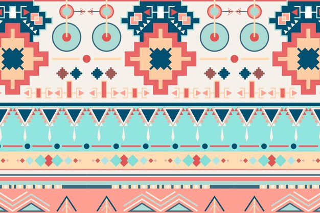 Fondo tribal pastel, diseño de vectores de patrones sin fisuras