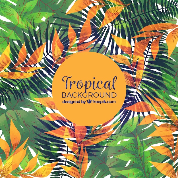 Vector gratuito fondo tropical en acuarela con estilo elegante