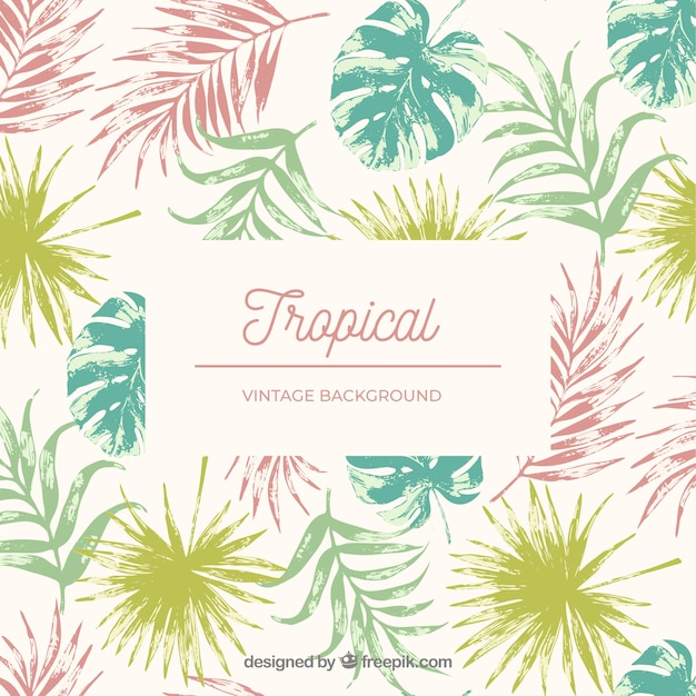 Fondo tropical en acuarela con estilo vintage