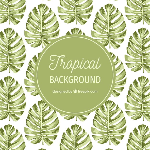 Fondo tropical en acuarela con estilo vintage