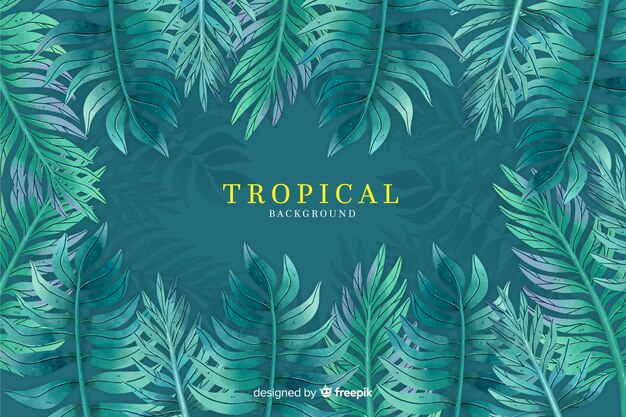 Fondo tropical en acuarela