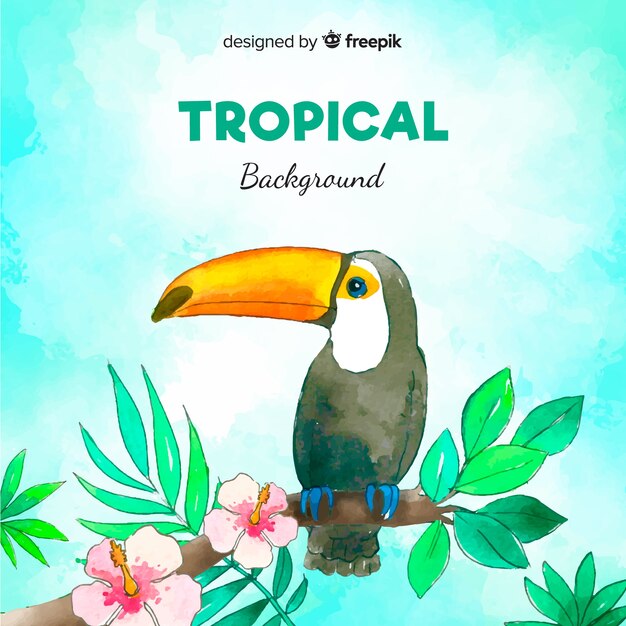 Fondo tropical en acuarela