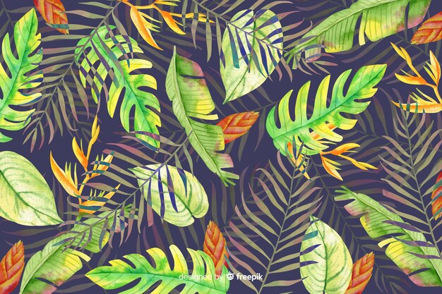 Fondo tropical en acuarela